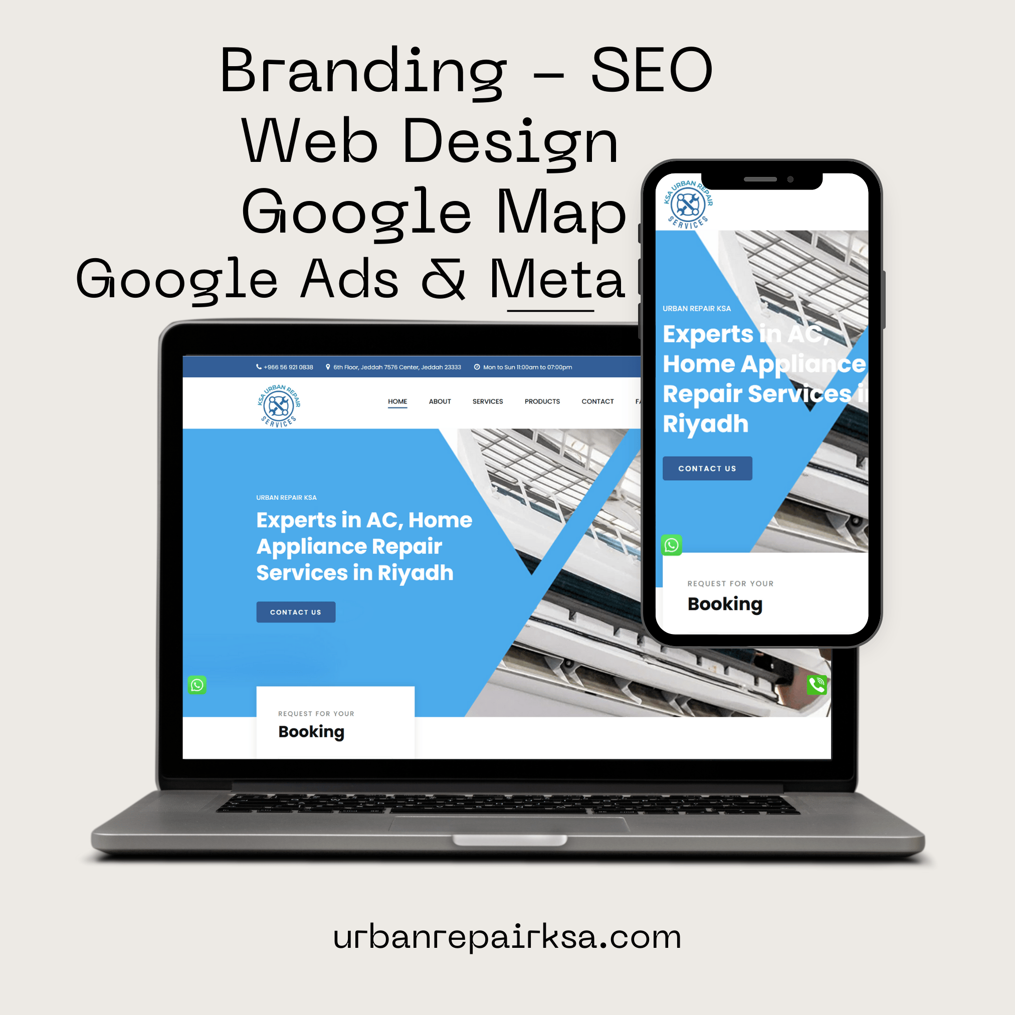 Home repair service website design project for maintenance company